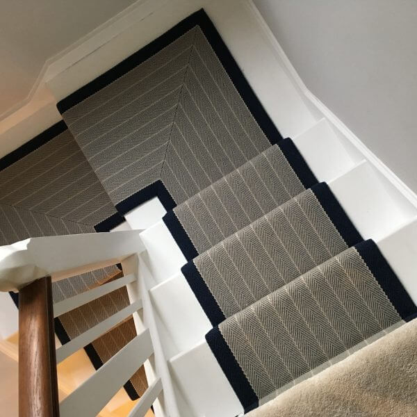 Grey & Navy Stair Runner | The Silkroad